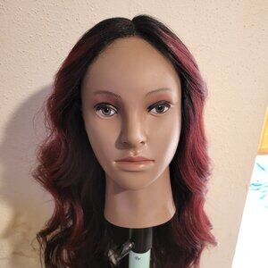 Long burgundy with black wig never used
